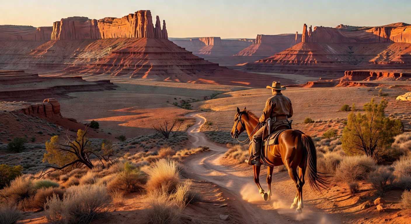 Pixelated sunset silhouette of a high-stakes saloon duel in the golden Wild West